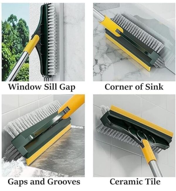Bathroom Cleaning Brush with Wiper 3in1