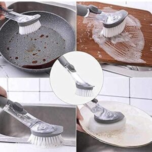 Dish Bowl Washing Brush with Refill Liquid Soap