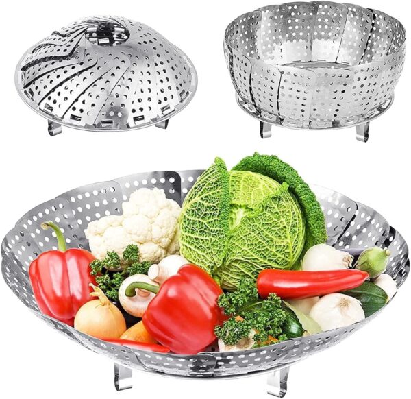 Premium Stainless Steel Veggie Steamer Basket