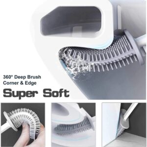 Toilet Brush with Stand Silicone