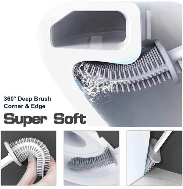 Toilet Brush with Stand Silicone
